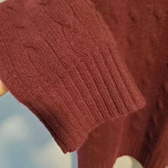 Ralph Lauren Cable-Knit Cashmere Sweater - plum - Picture 5 of 8